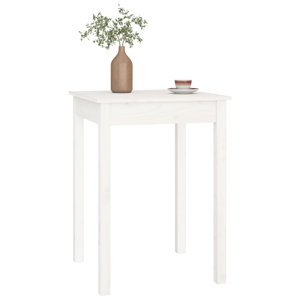 Mesa De Comedor Madera Maciza De Pino Blanca 55x55x75 Cm_4