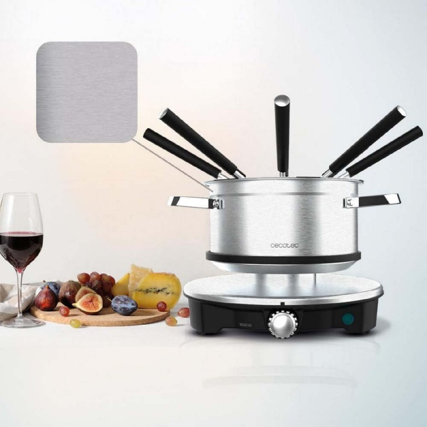 Fondue Eléctrica Para 8 Personas Fun Gourmetfondue Advance. 1500w, Capacidad 1,7l, Queso, Chocolate Y Aceite, Diseño En Acero Inox, Potencia Regulab_1
