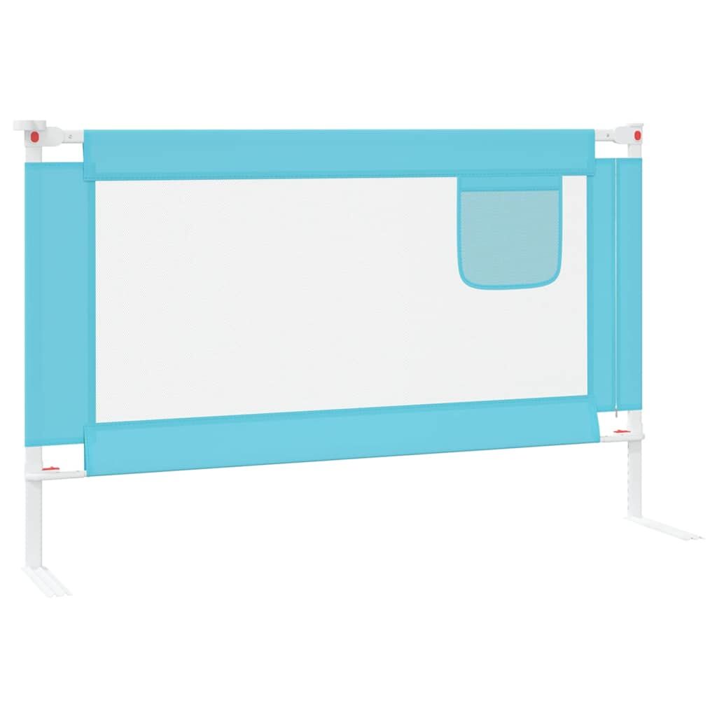 Vidaxl Barandilla De Seguridad Cama De Niño Azul Tela 120x25 Cm_4