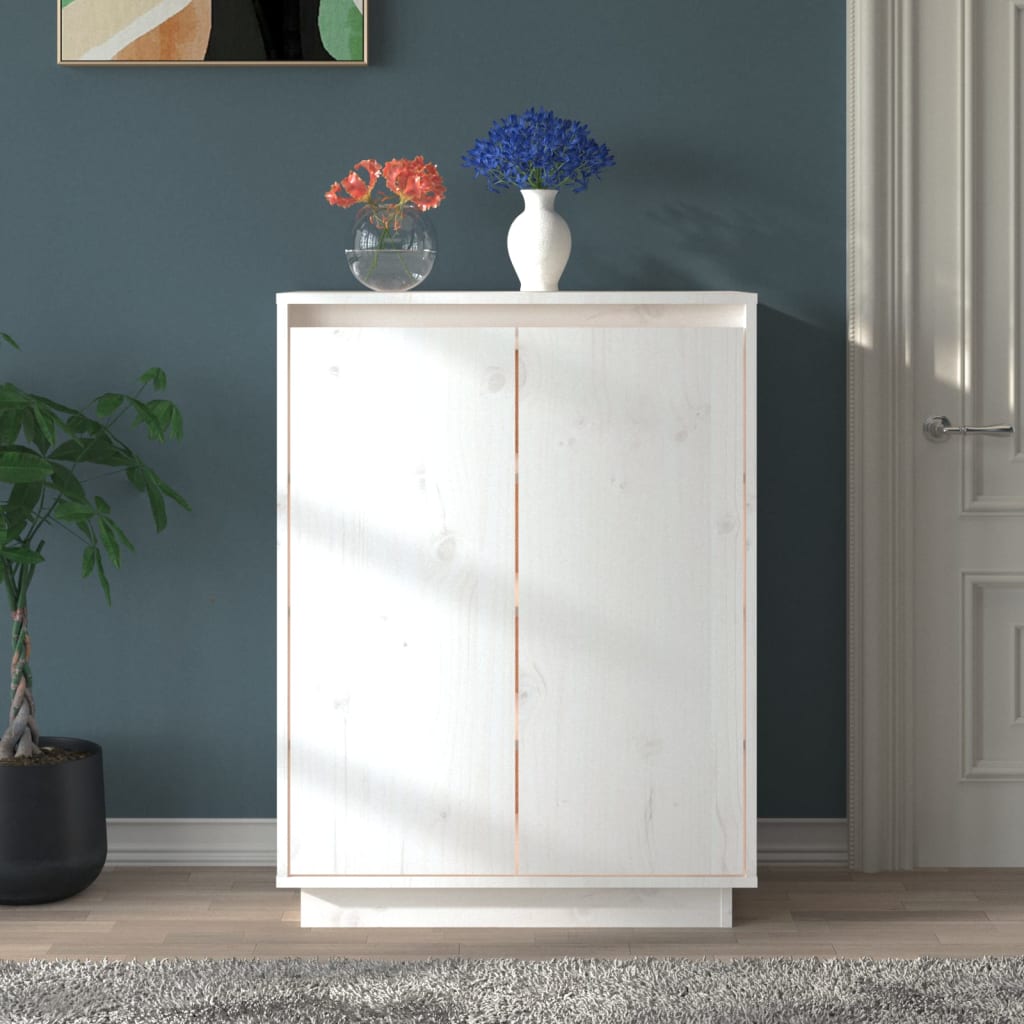 Armario Zapatero De Madera Maciza De Pino 60x35x80 Cm / Vetonek_2