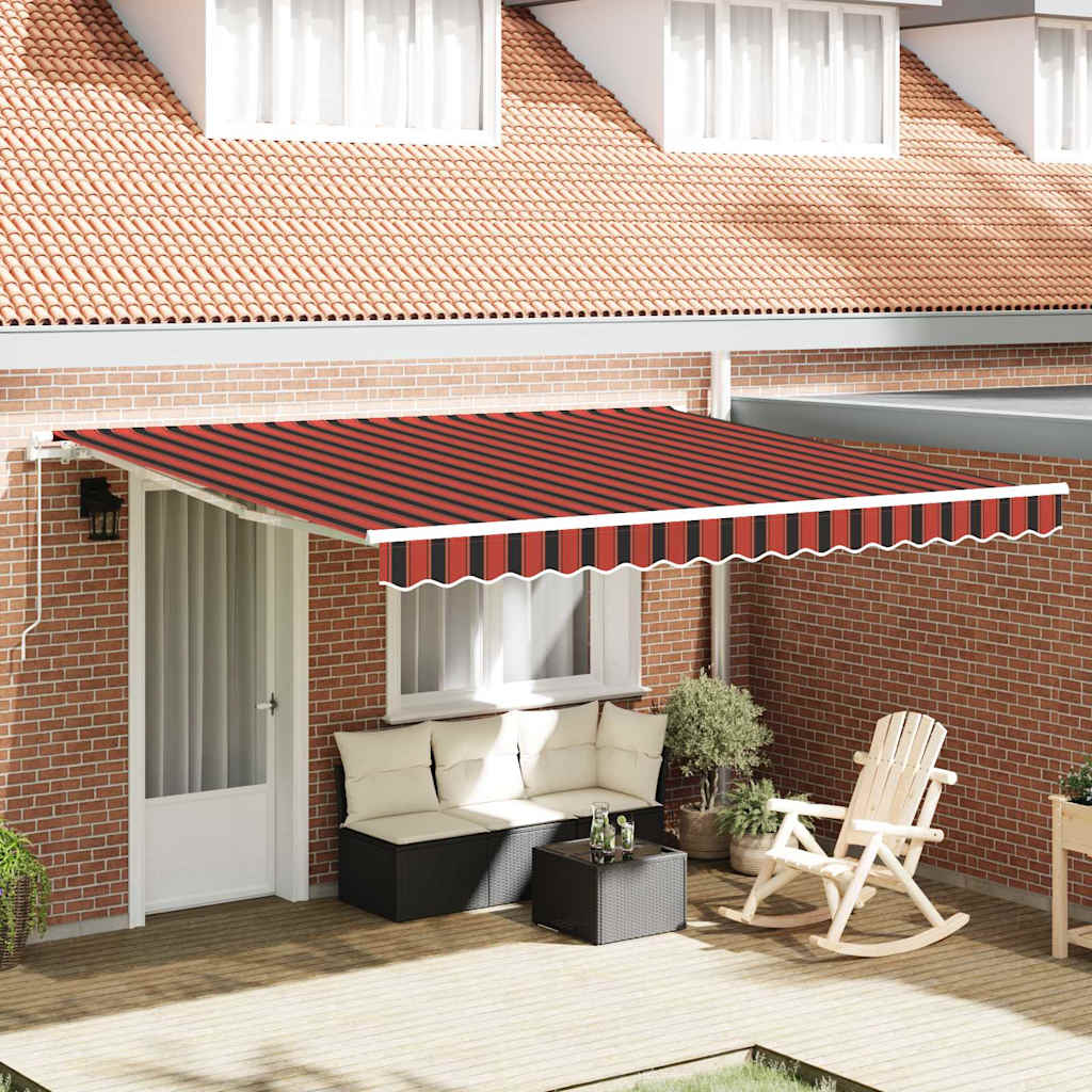 Toldo Retráctil Naranja 400 X 350 Cm Poliéster Y Aluminio_1