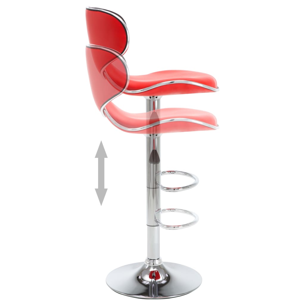 323645 Bar Stools 2 Pcs Red Faux Leather_3