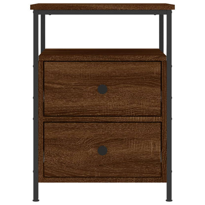 Mesita De Noche Madera De Ingeniería Marrón Roble 44x45x60 Cm_3