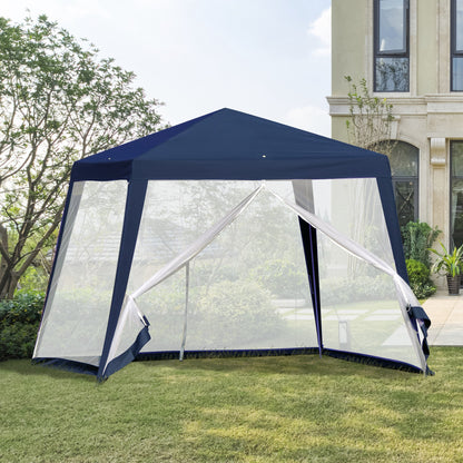 Outsunny Carpa De Jardín 3x3 M Con 4 Paredes Laterales Mosquitera Exterior Azul_1