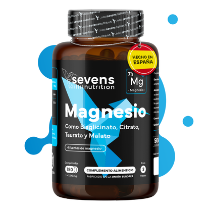 Magnesio (bisglicinato, Citrato, Taurato Y Malato). Sevens Nutrition. Energía, Rendimiento Y Descanso