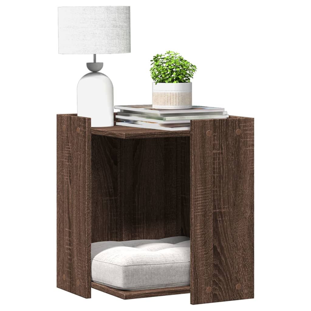 Vidaxl Mueble Arenero Para Gatos Madera Marrón Roble 42x42x51 Cm_1