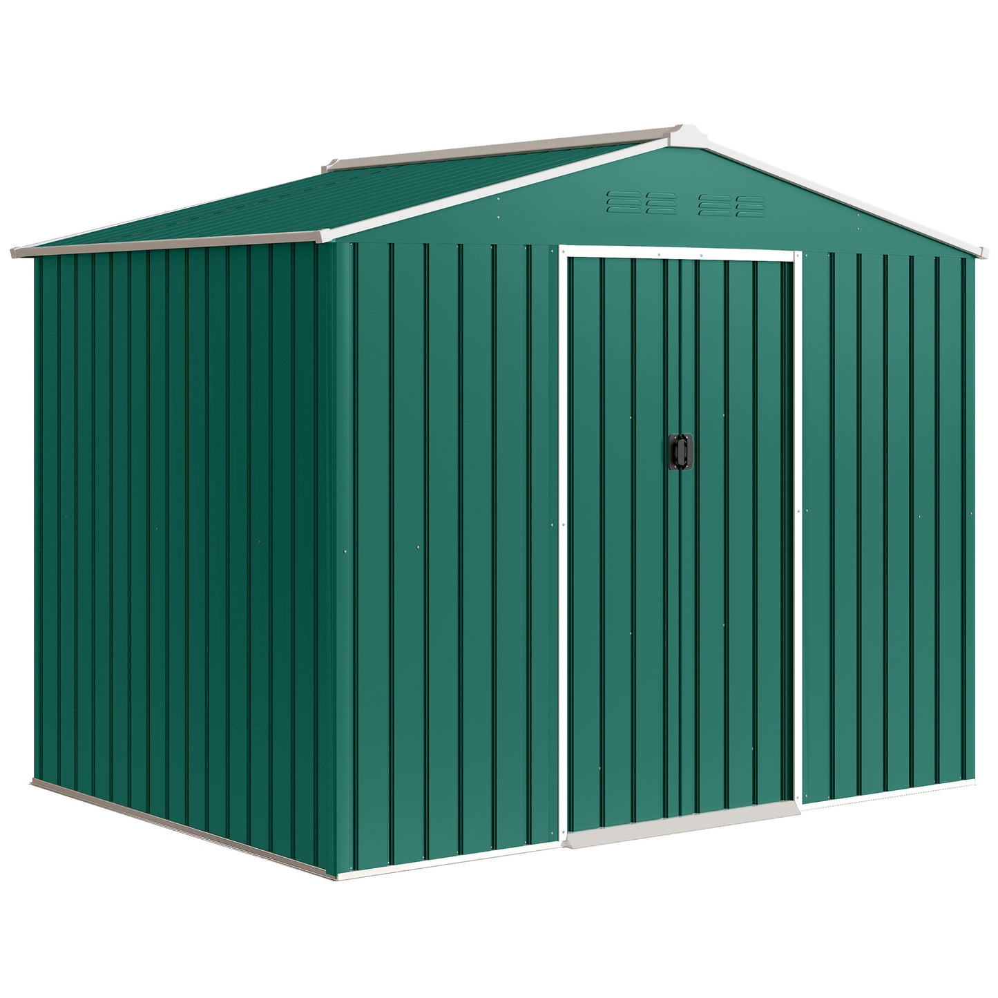 Outsunny Caseta De Jardín Exterior 3,6 M² 236x171x191 Cm Puerta Corredera Verde_0