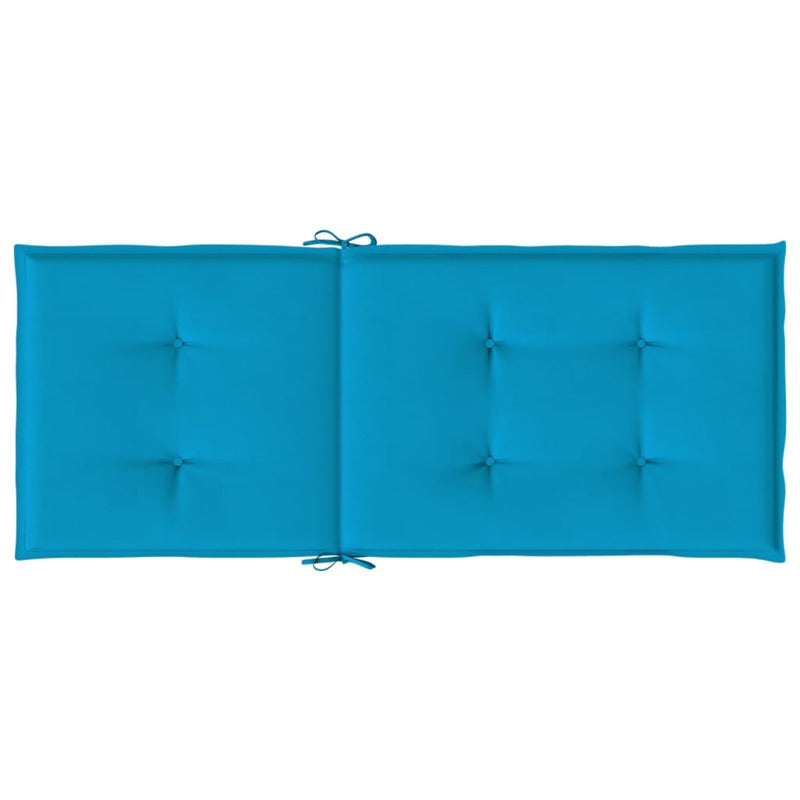 Vidaxl Cojín Silla De Jardín Respaldo Alto 6 Uds Tela Azul 120x50x3 Cm_5