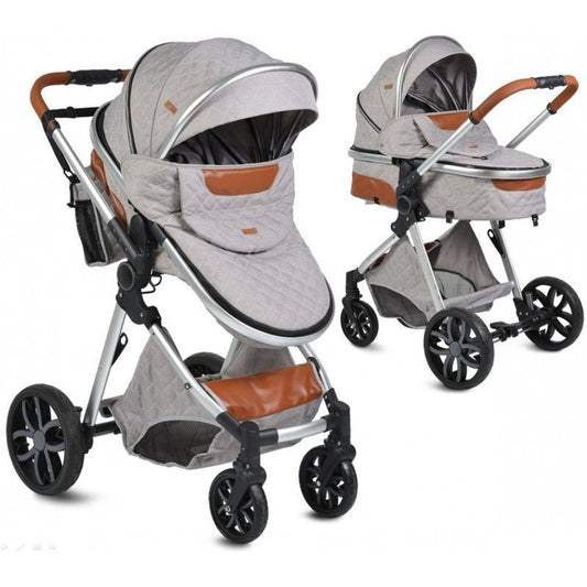 Carrito De Bebé Dúo Convertible Con Detalles En Polipiel Alma Light Grey_0