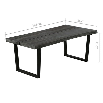 Mesa De Centro De Madera Maciza De Mindi Gris 102x56x41 Cm_4