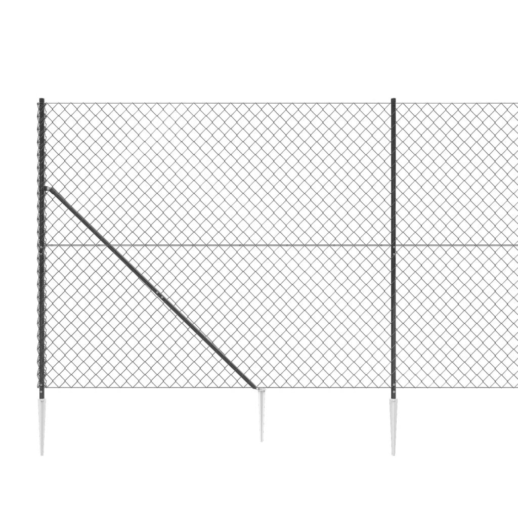 Cerca De Alambre Con Pinchos De Anclaje Gris Antracita 1,6x10 M / Vetonek_0