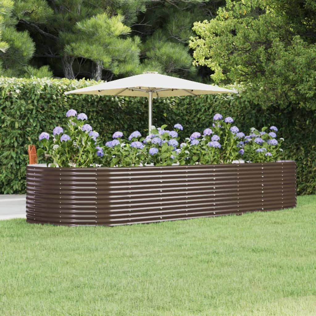 Jardinera Arriate Acero Galvanizado Marrón 367x140x68cm_1