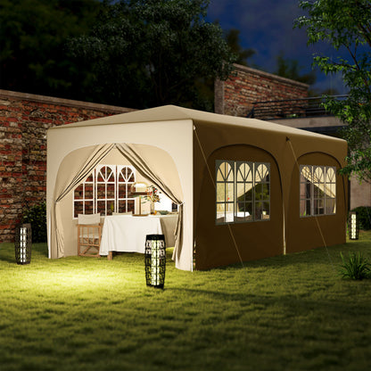 Outsunny Carpa Plegable Gazabo 3x6 M Con Paneles Laterales Upf50+ Arena_4