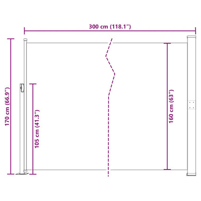 Vidaxl Toldo Lateral Retráctil De Jardín Azul 170x300 Cm_2