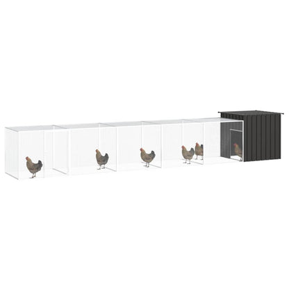 Vidaxl Jaula De Gallinas Acero Galvanizado Antracita 600x91x100 Cm_1