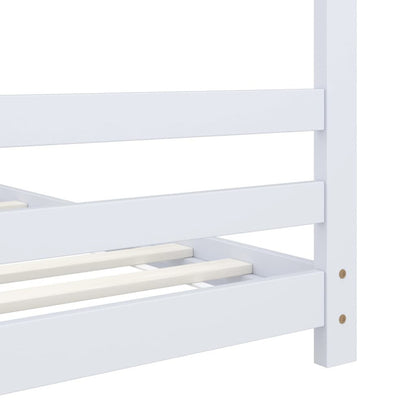 Vidaxl Estructura De Cama Infantil Madera Maciza Pino Blanco 70x140 Cm_5