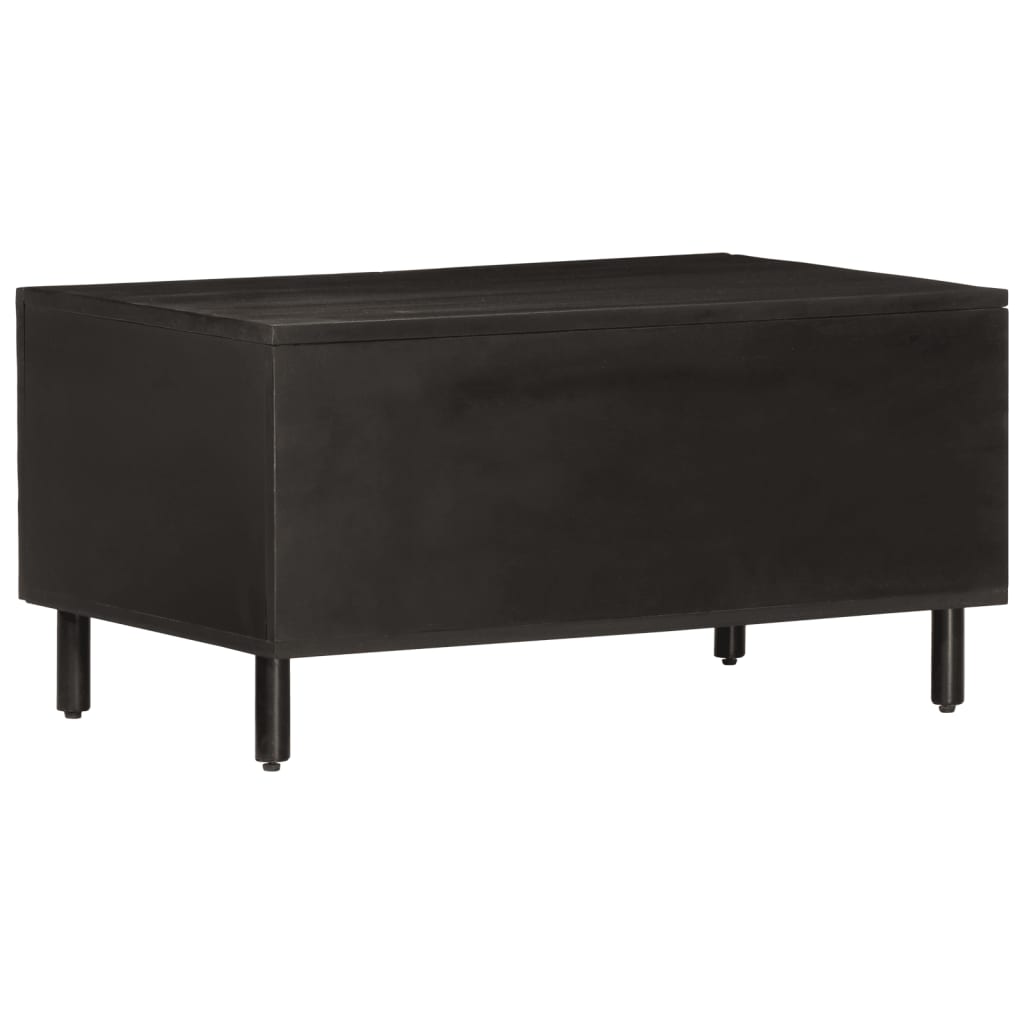 Mesa De Centro Madera Maciza De Mango Negra 80x50x40 Cm_3