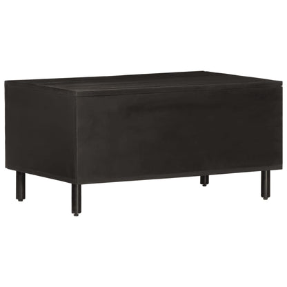 Mesa De Centro Madera Maciza De Mango Negra 80x50x40 Cm_3