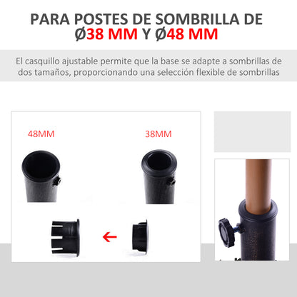 Outsunny Base De Sombrilla Peso 15 Kg De Resina 47x47x32 Cm Bronce_5