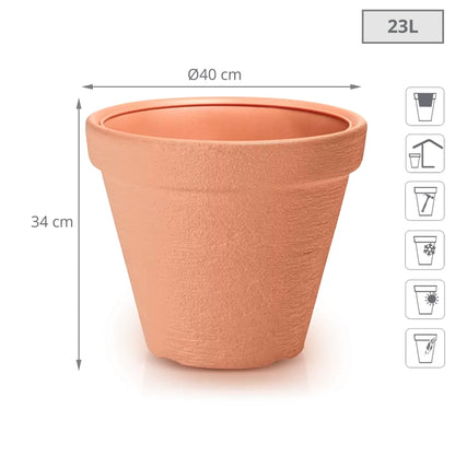 Maceta Classic 23l., Dimensiones (mm) 400x400x340, Color Ladrillo_1