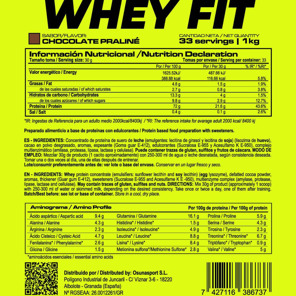 Whey Fit - 1kg - Chocolate Praliné - Aumenta La Masa Muscular - Masmusculo_5
