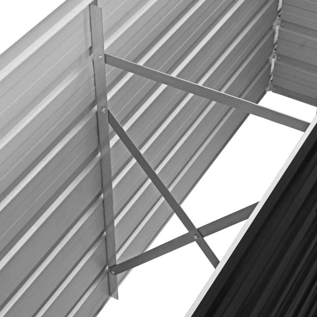 Arriate De Acero Galvanizado Gris Antracita 160x40x77 Cm_5