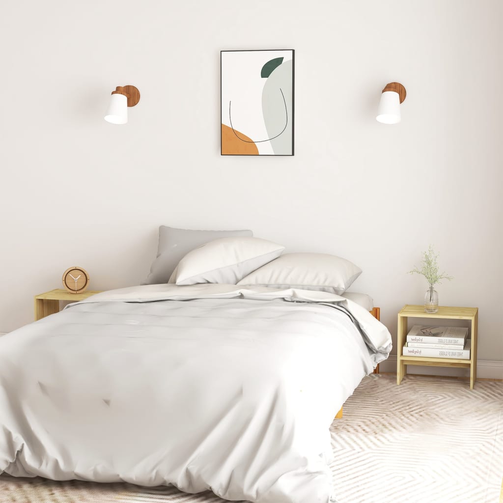 Mesita De Noche Madera Maciza De Pino 40x30,5x40 Cm_1