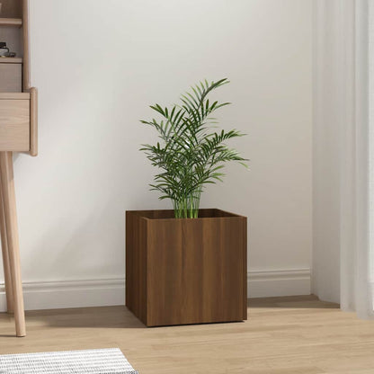 Jardinera Roble Marrón 40x40x40 Cm Madera De Ingeniería_1