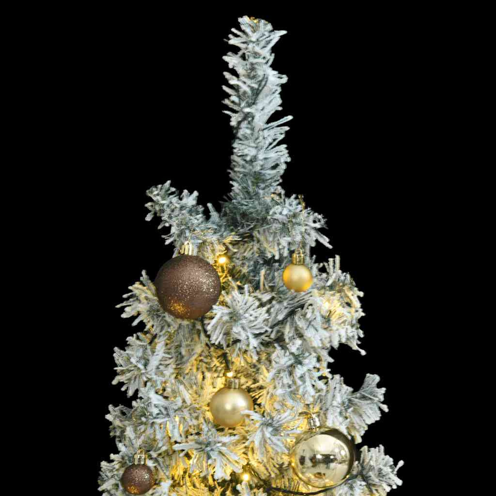 Vidaxl Árbol De Navidad Estrecho Con 300 Led Y Bolas Y Nieve 270 Cm_1