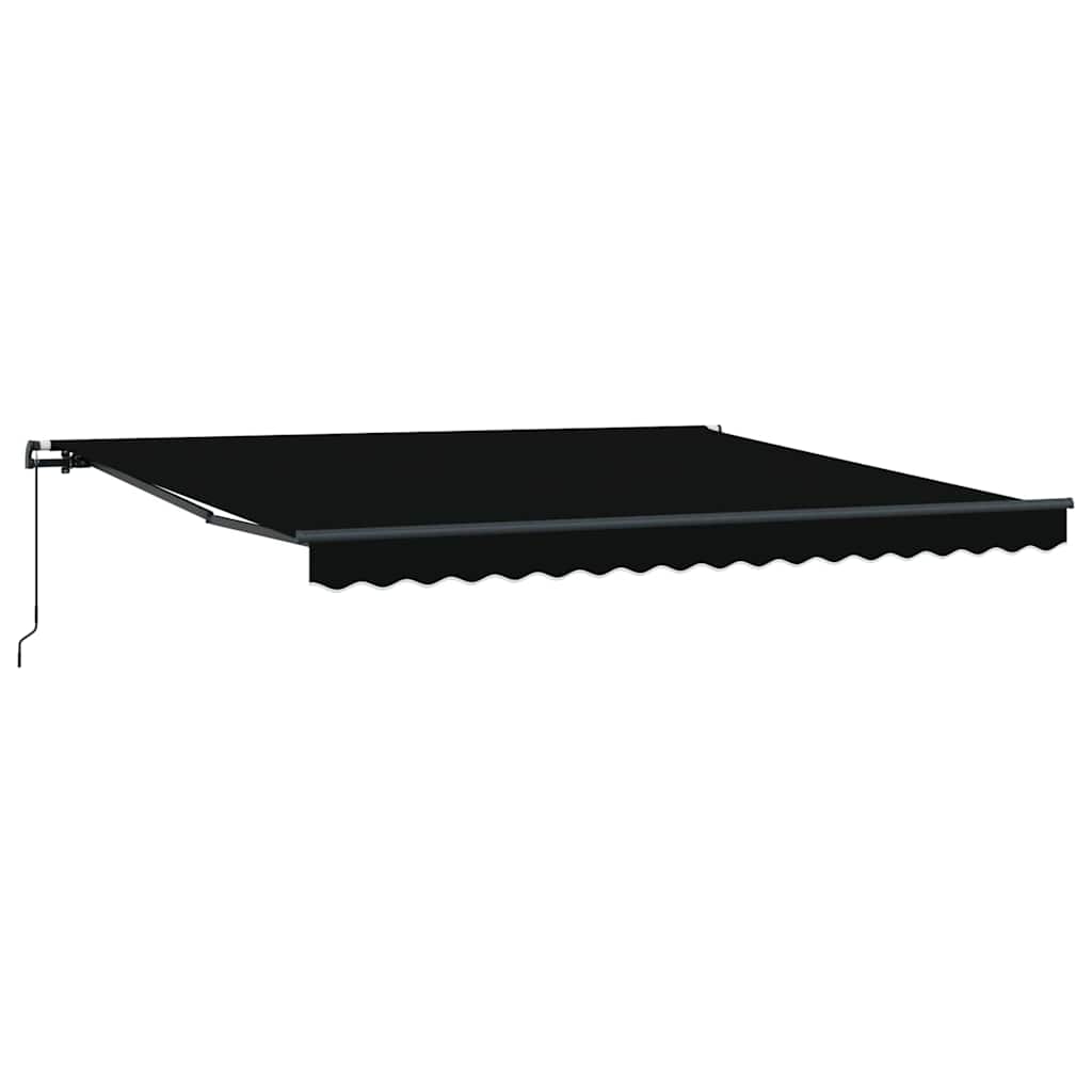 Toldo Retráctil Negro 400 X 300 Cm Poliéster Y Aluminio_0