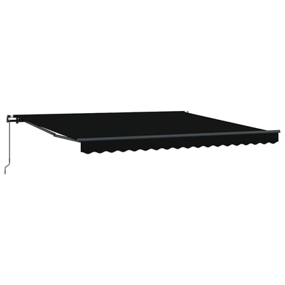 Toldo Retráctil Negro 400 X 300 Cm Poliéster Y Aluminio_0