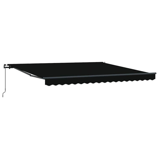 Toldo Retráctil Negro 400 X 300 Cm Poliéster Y Aluminio_0