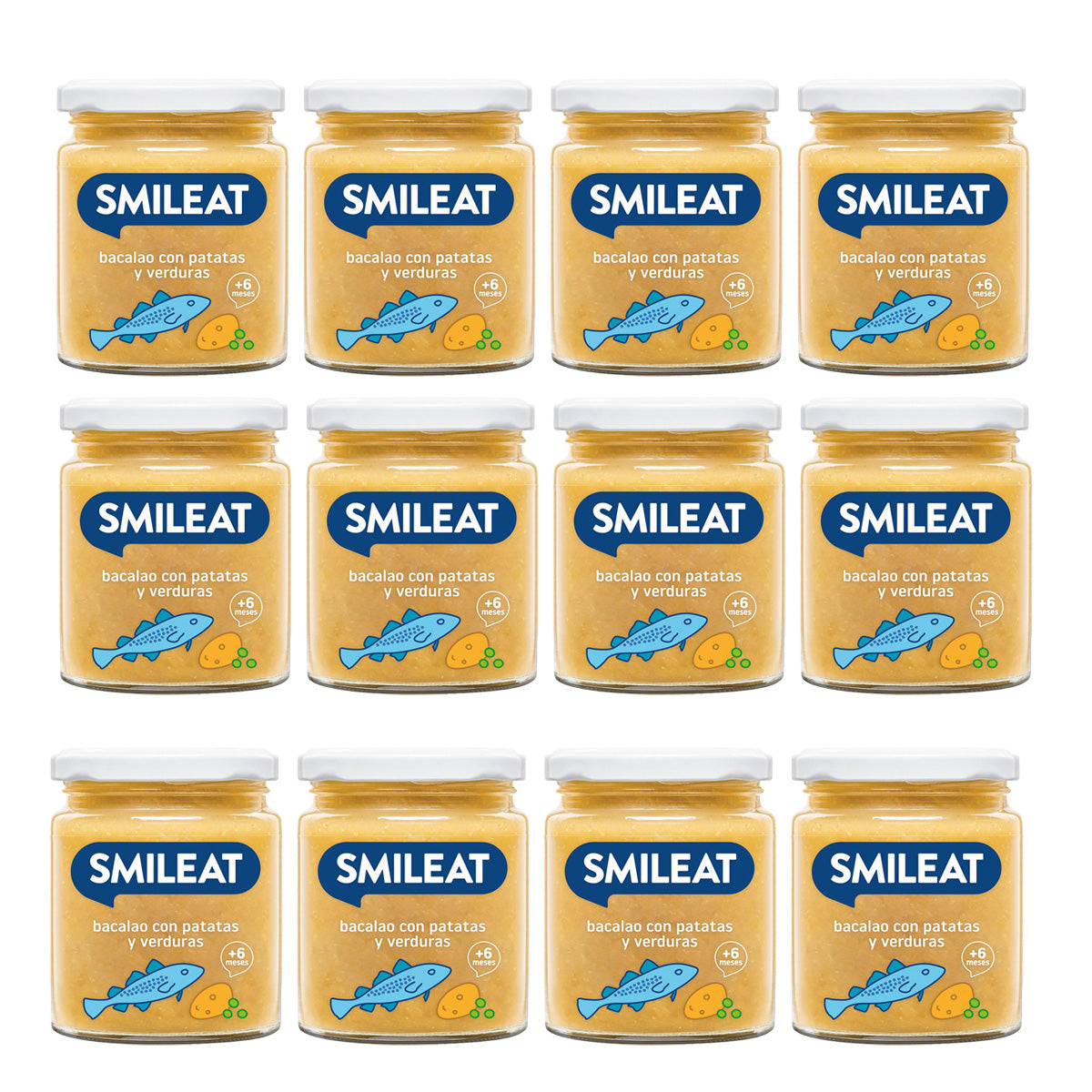 Pack 12x Tarrito BIO de verduras ecológicas con bacalao 230g