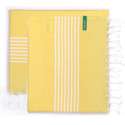 Set 2 Toallas Benetton Hamman 80x165cm 170gsm 100%algodon Amarillo Casa Benetton_0