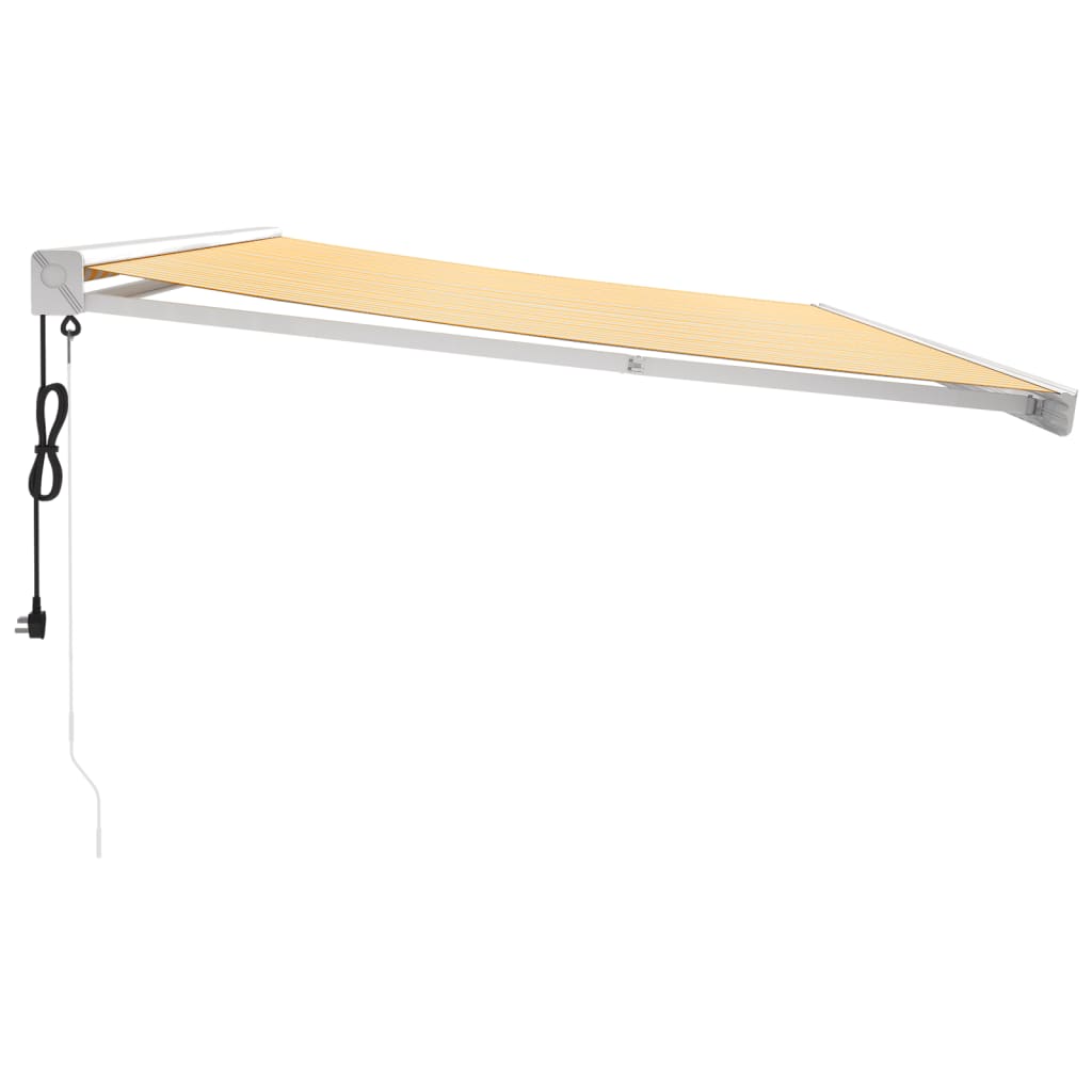 Toldo Retráctil Aluminio Y Tela Amarillo Y Blanco 5x3 M_4