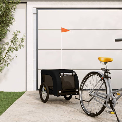 Vidaxl Remolque De Bicicleta Mascotas Hierro Tela Oxford Negro_1