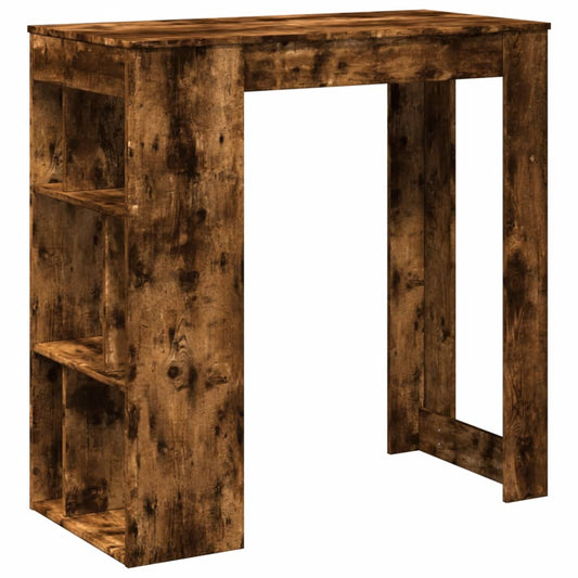 Mesa Alta Bar Con Estantes Roble Ahumado 102x50x103,5 Cm_0