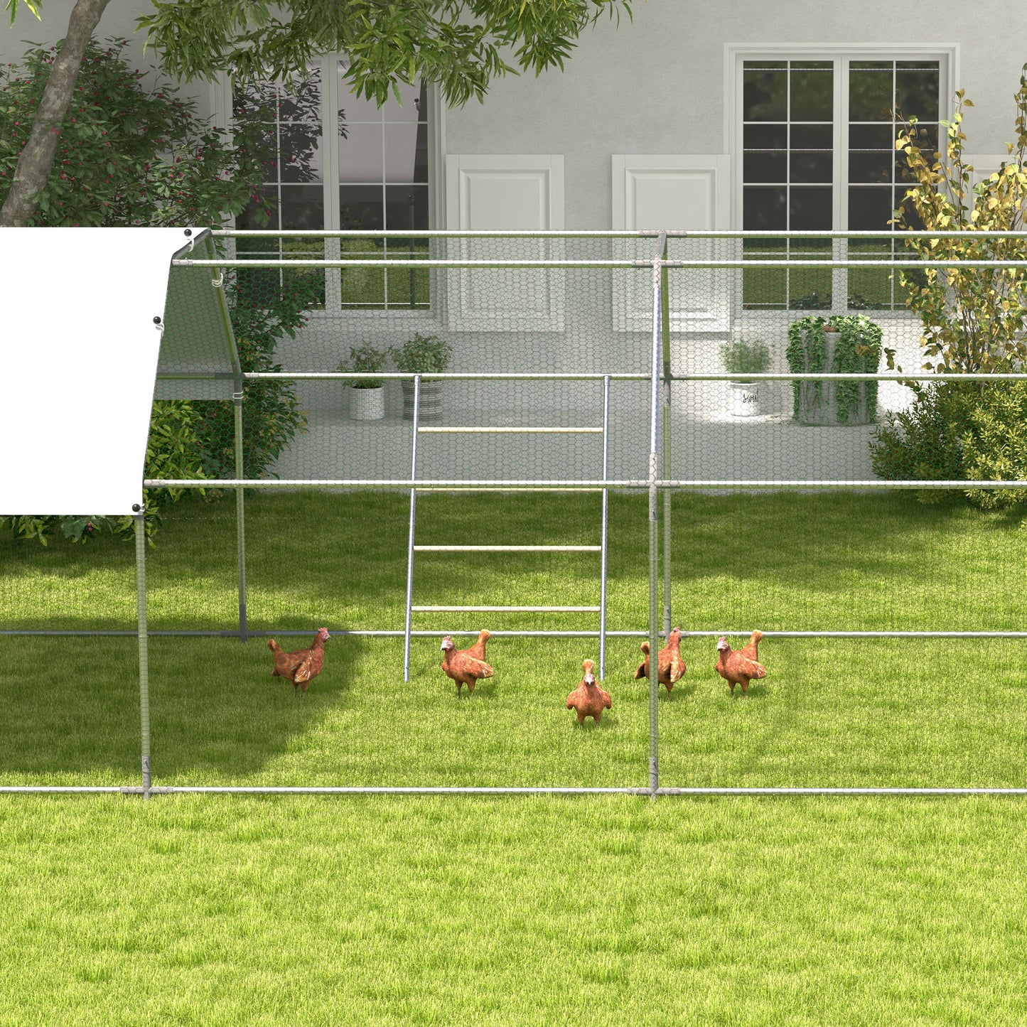 Pawhut Percha Para Gallinas De 4 Niveles Para 4-6 Gallinas 140x86 Cm Natural_4