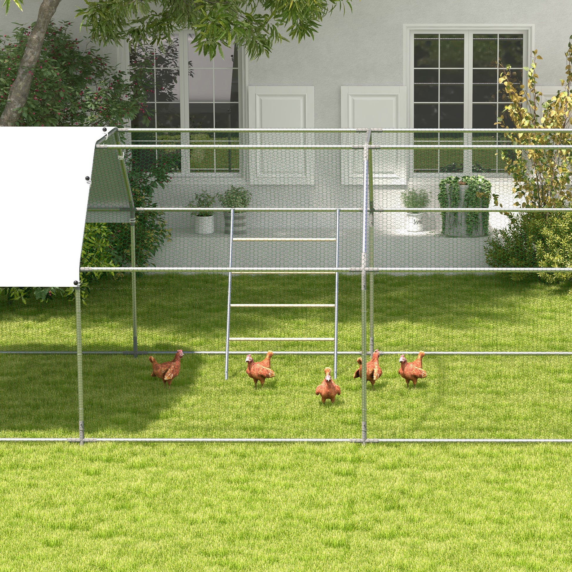 Pawhut Percha Para Gallinas De 4 Niveles Para 4-6 Gallinas 140x86 Cm Natural_4