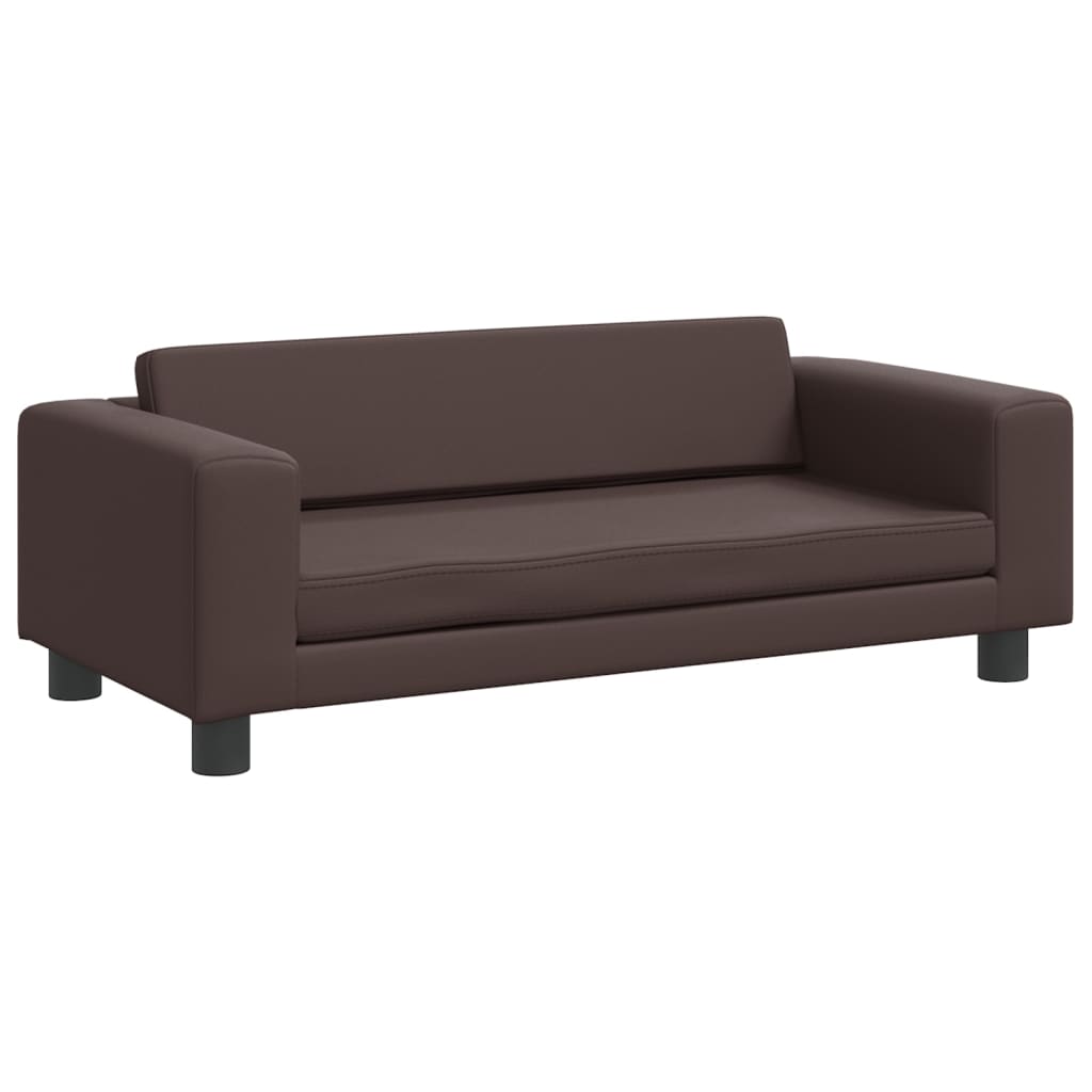 Cama De Perros Con Extensión Cuero Sintético Marrón 100x50x30cm / Vetonek_4
