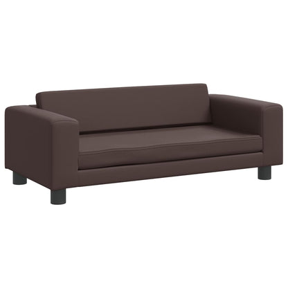 Cama De Perros Con Extensión Cuero Sintético Marrón 100x50x30cm / Vetonek_4