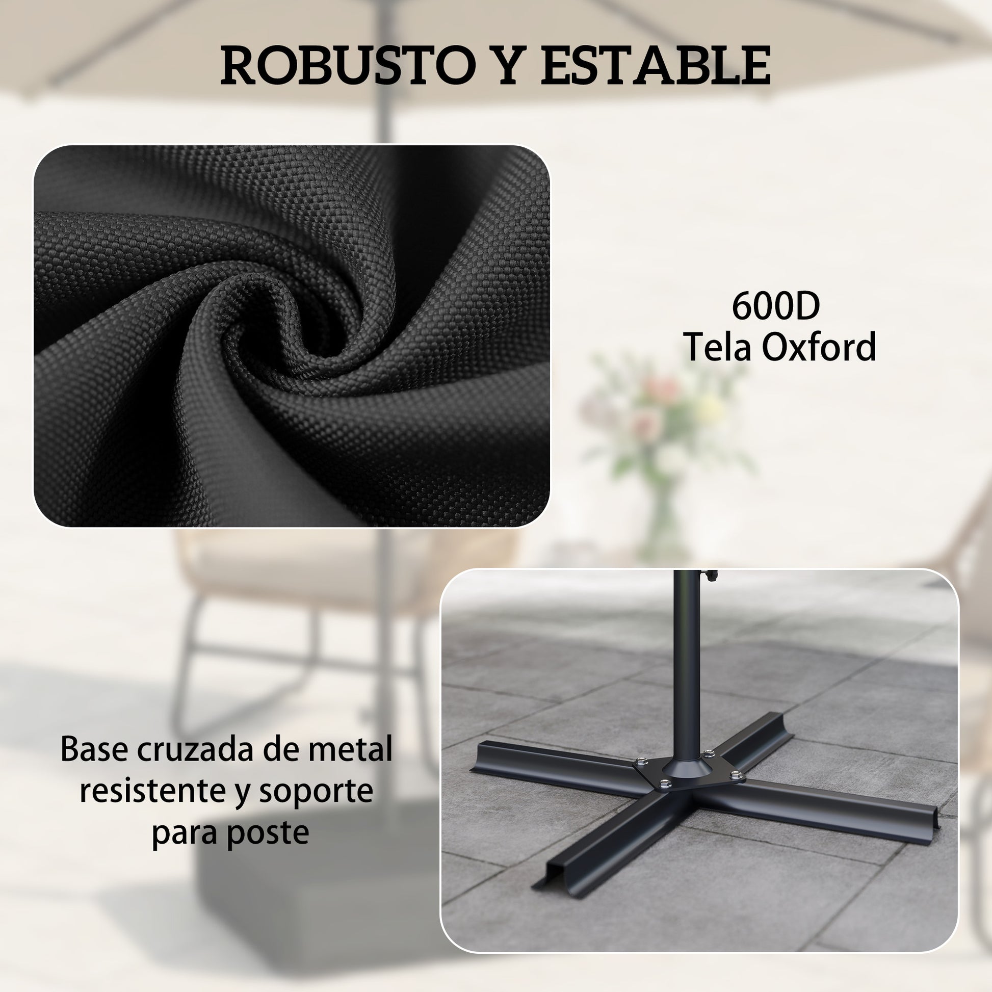 Outsunny Base Para Sombrilla Con Funda Rellenable Arena 80 Kg Arena Húmeda 90 Kg_5