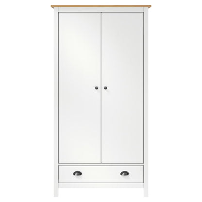 Armario De 2 Puertas Hill Madera Maciza Pino Blanco 89x50x170cm_1