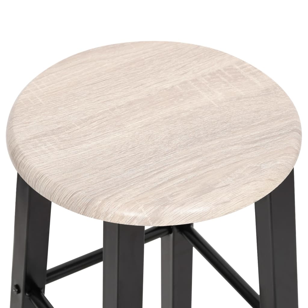 Taburetes De Cocina 2 Unidades Mdf Negros_2