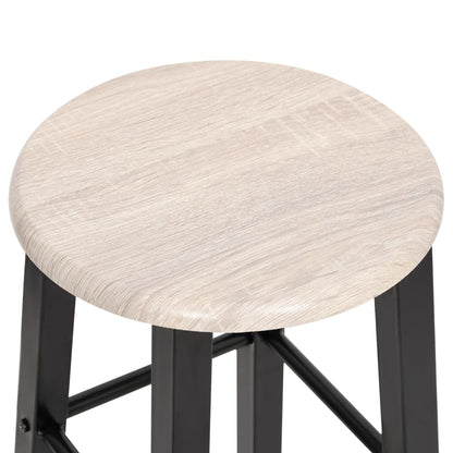 Taburetes De Cocina 2 Unidades Mdf Negros_2