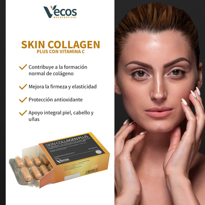 Skin Collagen Plus Vecos 90 Cápsulas | Piel Elástica, Sin Arrugas E Hidratada | Colágeno Y Elastina_3