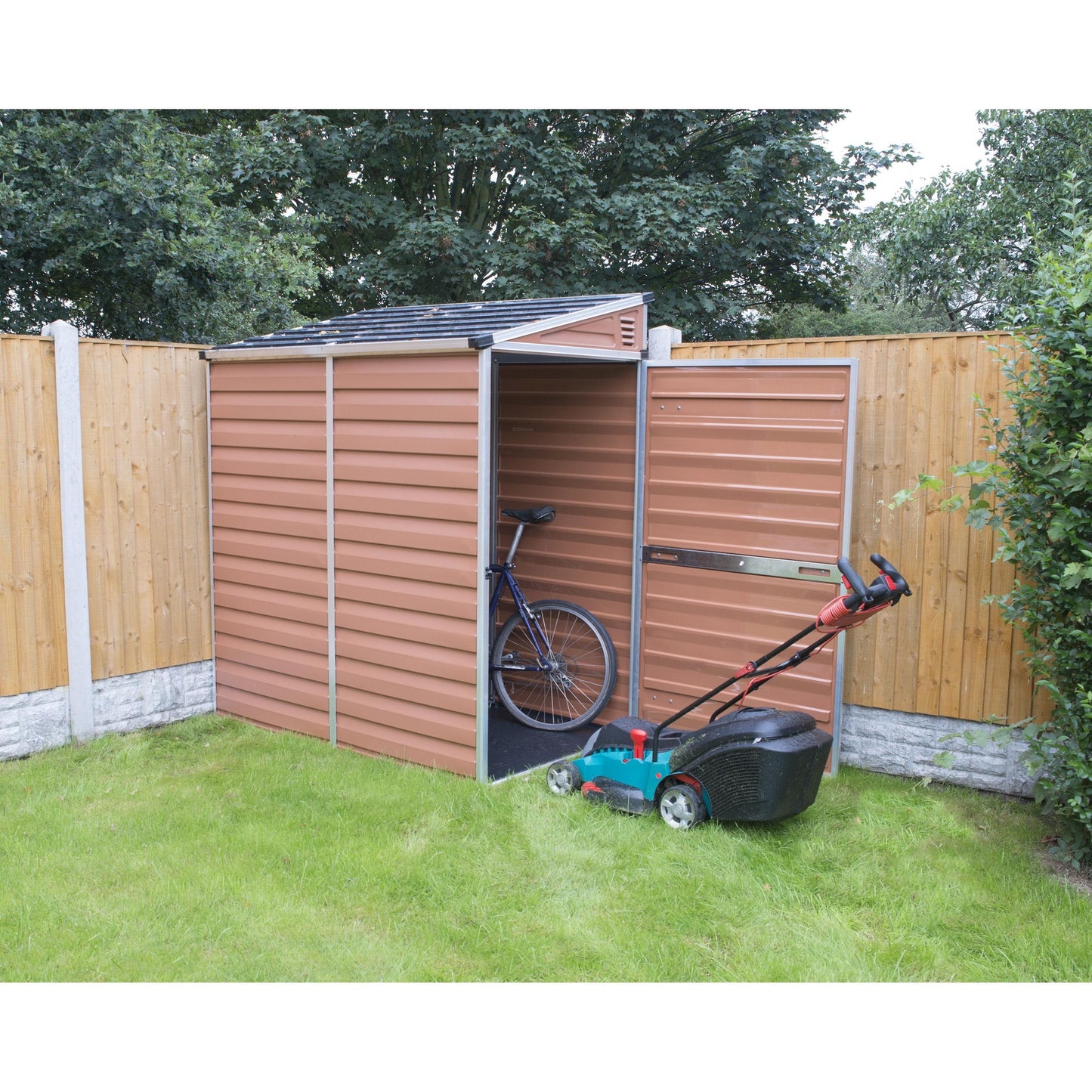 Cobertizo de jardín Pent 17x117 cm ambar