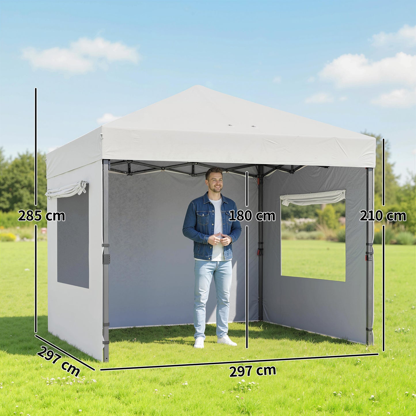 Outsunny Carpa Plegable 3x3 M_2