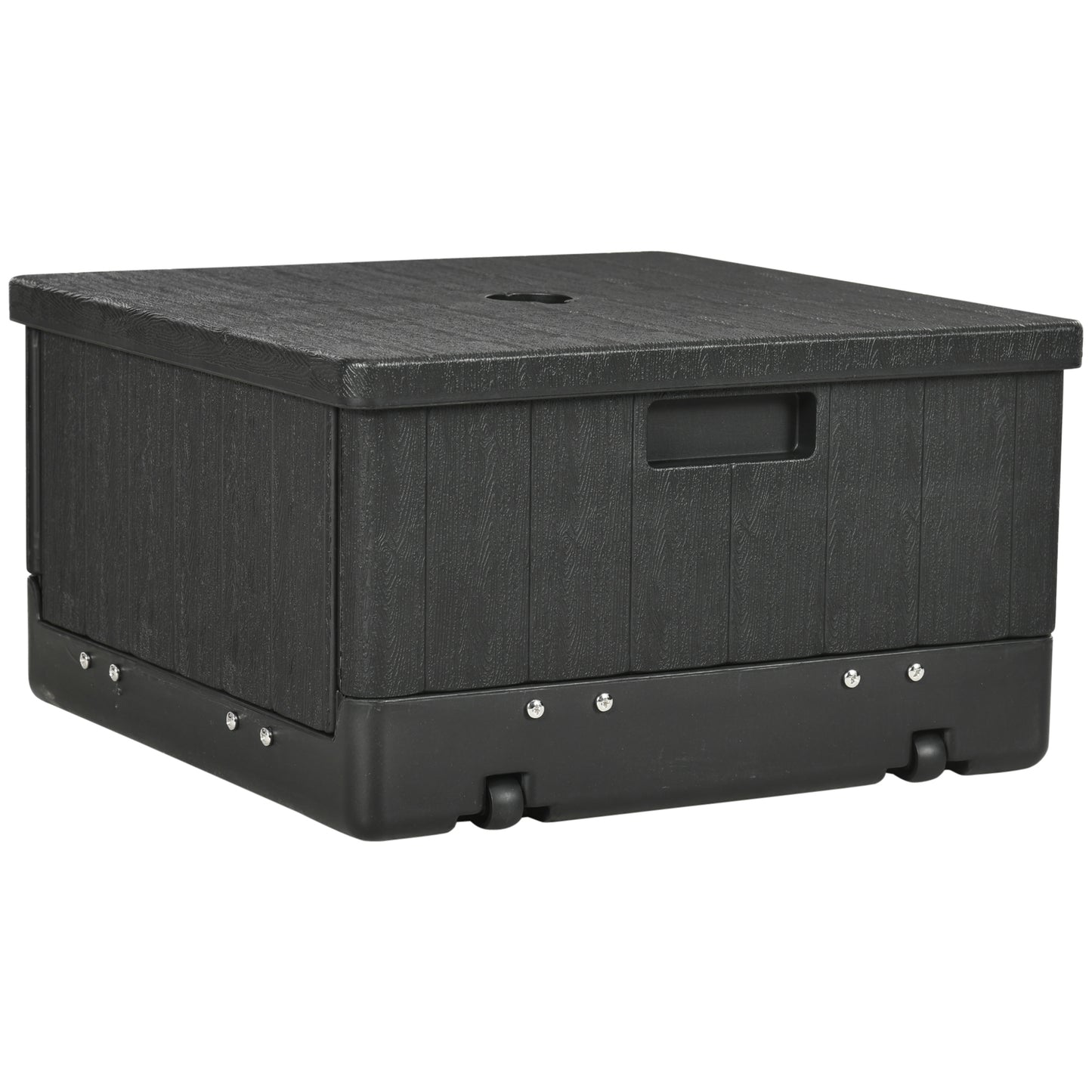 Outsunny Base Para Sombrilla Exterior 3 En 1 Mesa Auxiliar Macetero Negro_3