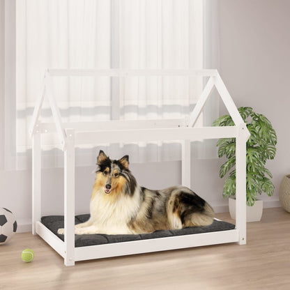 Vidaxl Cama Para Perros Madera Maciza De Pino Blanco 101x70x90 Cm_1